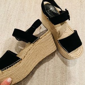 ❤️ BLACK SUEDE WEDGE ESPADRILLES‼️